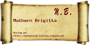 Mathern Brigitta névjegykártya